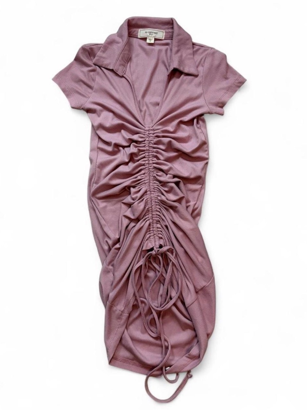 Pink Rose Ruched Collared Mini Dress